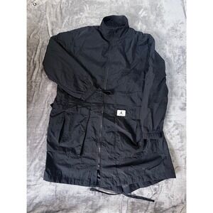 Jordan Brand Mens Longline Windbreaker Parka Jacket Black Jumpman S Oversized